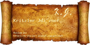 Kritzler József névjegykártya